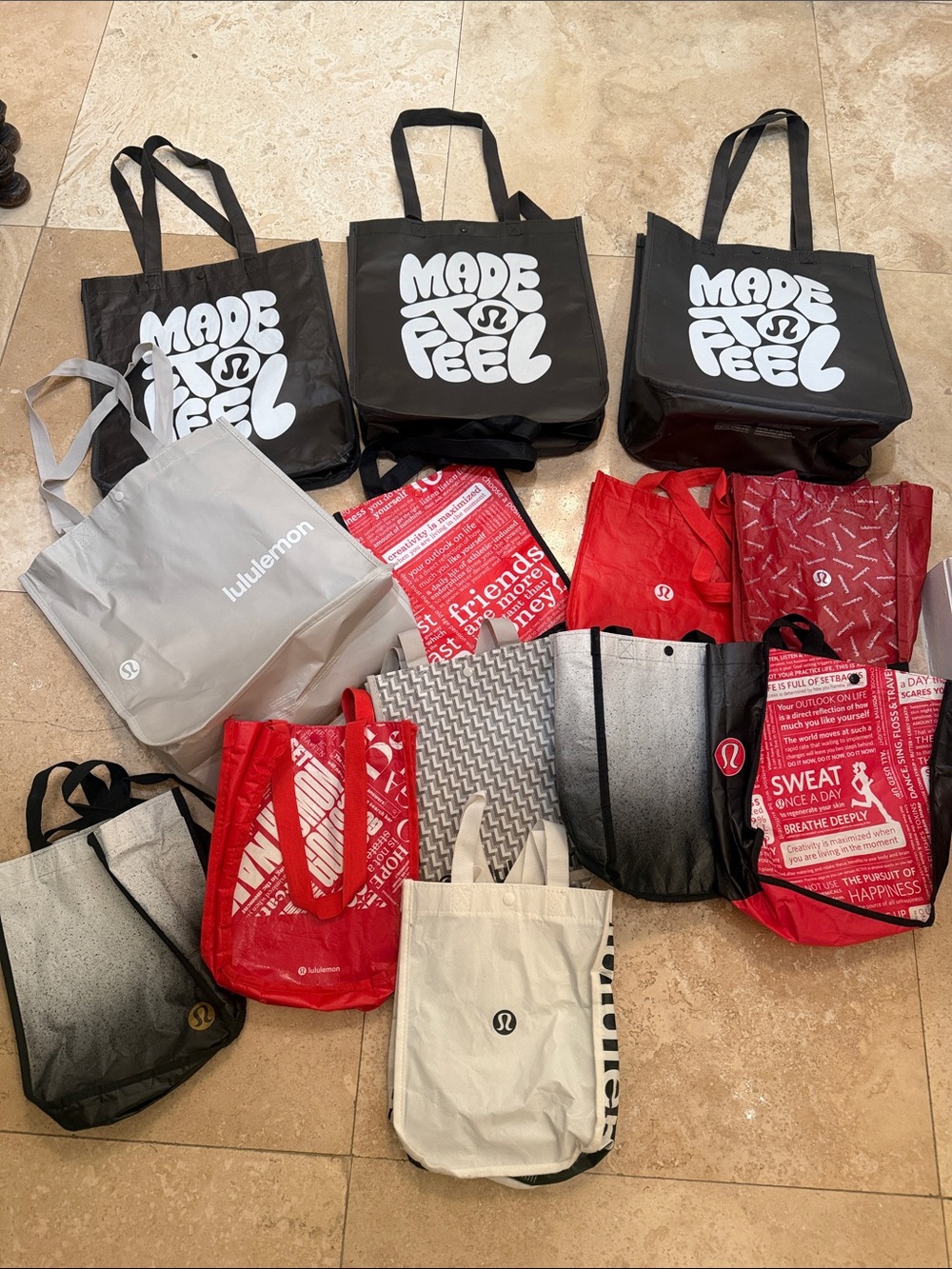 Lululemon Reusable Tote Bag Lot - Multiple Colors